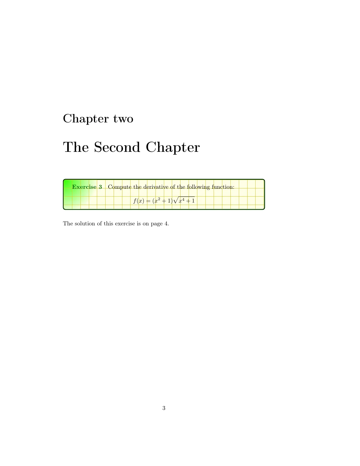 Modèle LaTeX Exercices avec références de page de solution, xsim, page 3 sur 4