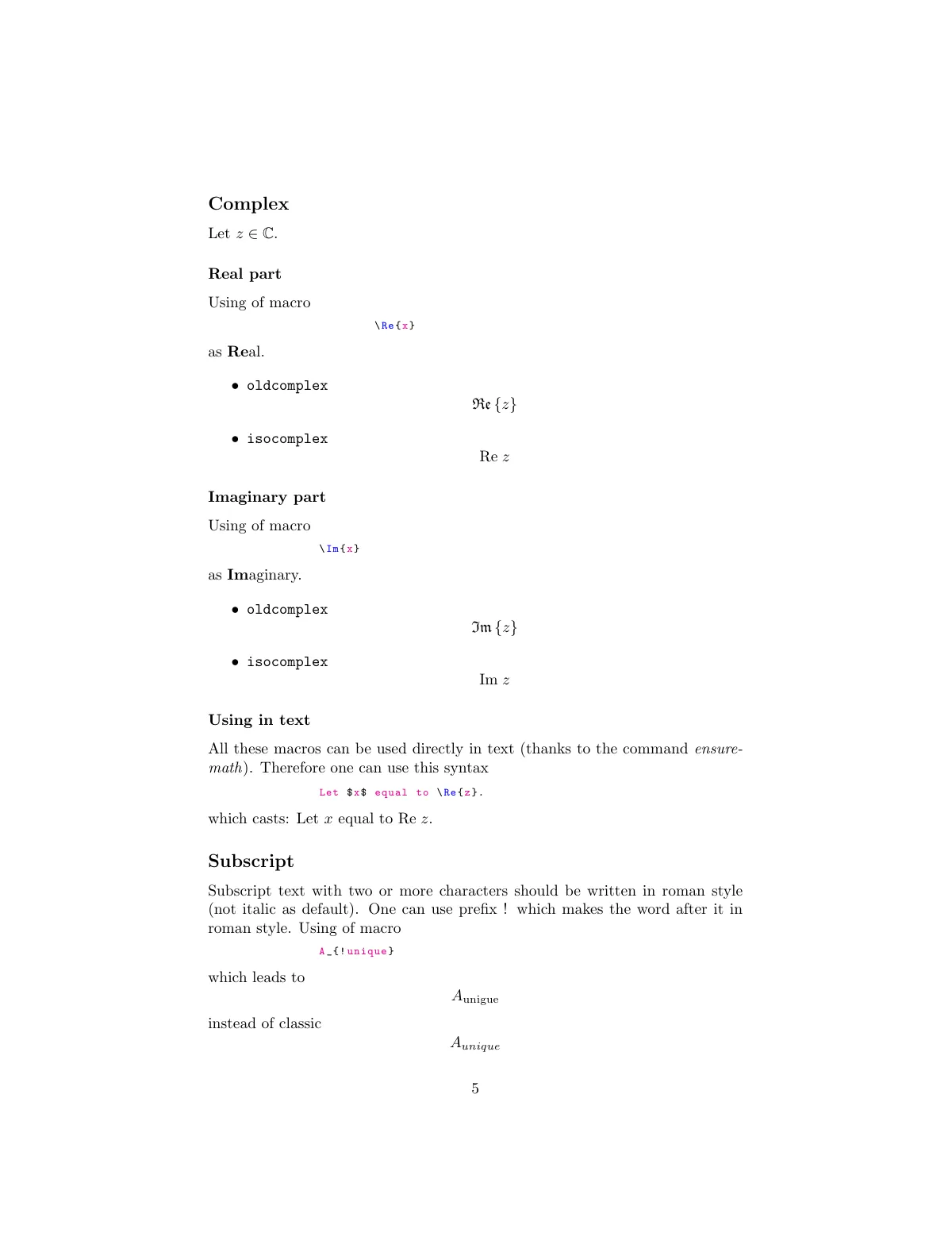 FNSPE notation package guide LaTeX template, page 5 of 10