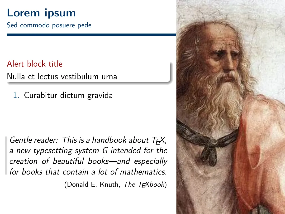 LaTeX-Vorlage Verona Beamer theme, sidebar, Seite 5 von 11