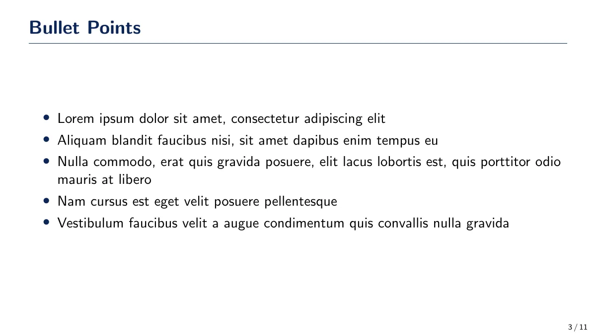 SimplePlus minimalist Beamer theme LaTeX template, page 3 of 11