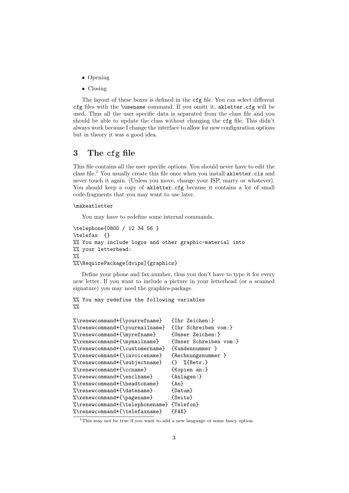 LaTeX-Vorlage myletter: Eine alte Briefklasse, Seite 3 von 11