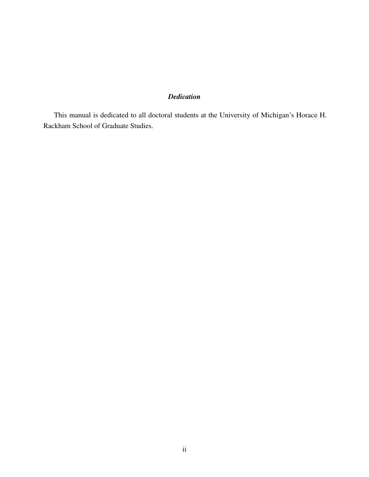 University of Michigan dissertation (thesis-umich) LaTeX template, page 3 of 11