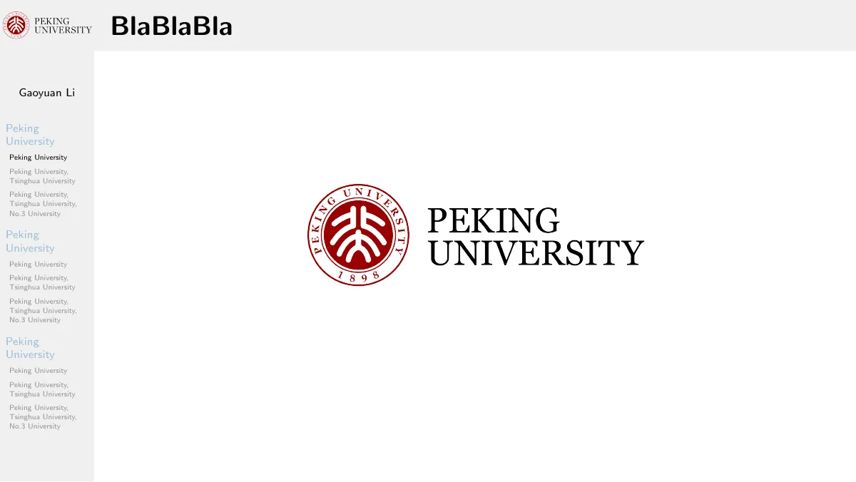 LaTeX-Vorlage Peking University Beamer theme, Seite 4 von 14