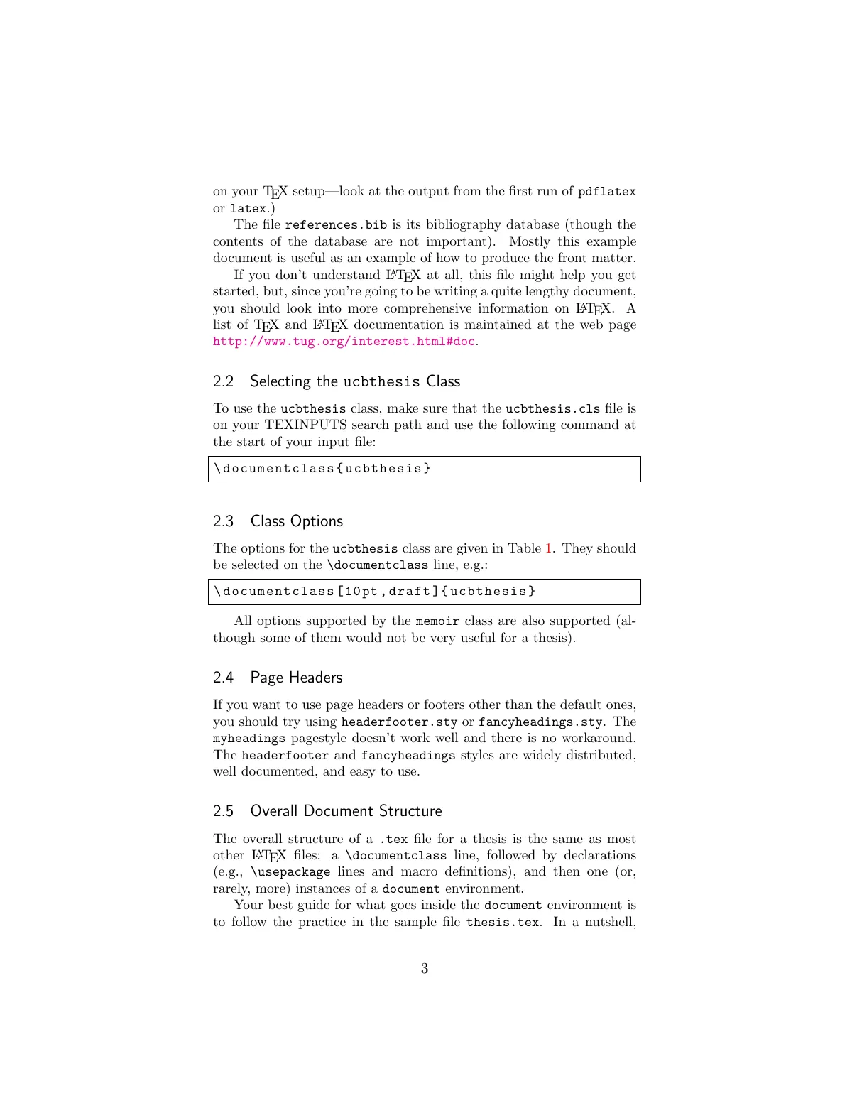 Modèle LaTeX Manuel de la classe de thèse UC Berkeley, page 3 sur 9