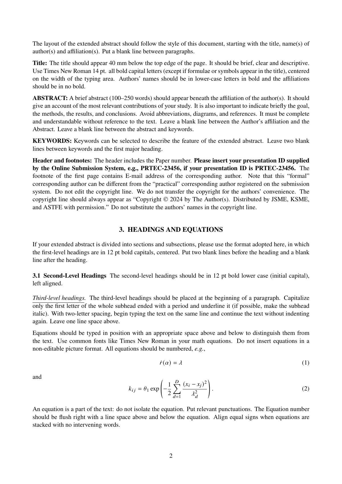 PRTEC 2024 extended abstract (thermal engineering) LaTeX template, page 2 of 6