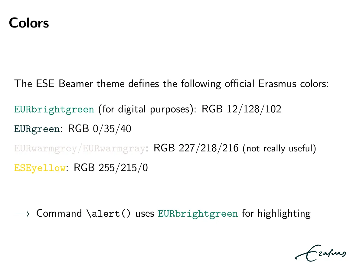 Erasmus School of Economics Beamer theme LaTeX template, page 4 of 7