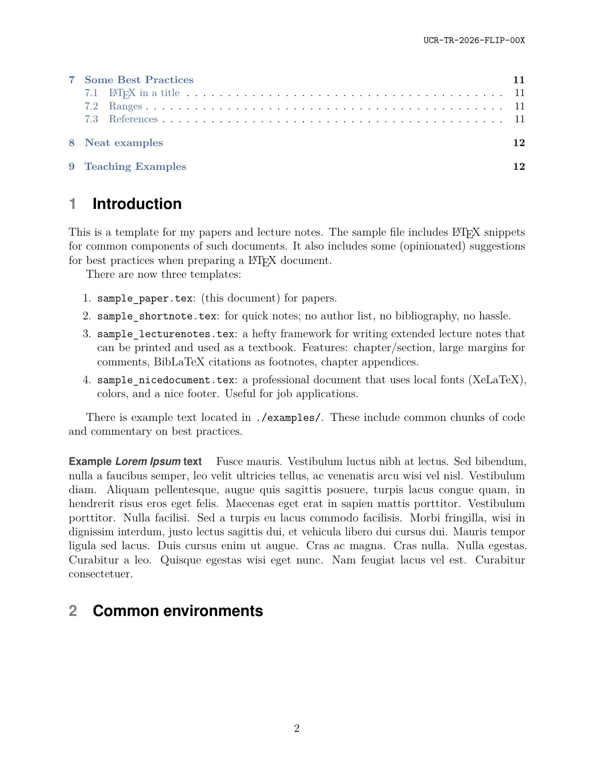 Article and lecture notes LaTeX template, page 2 of 13