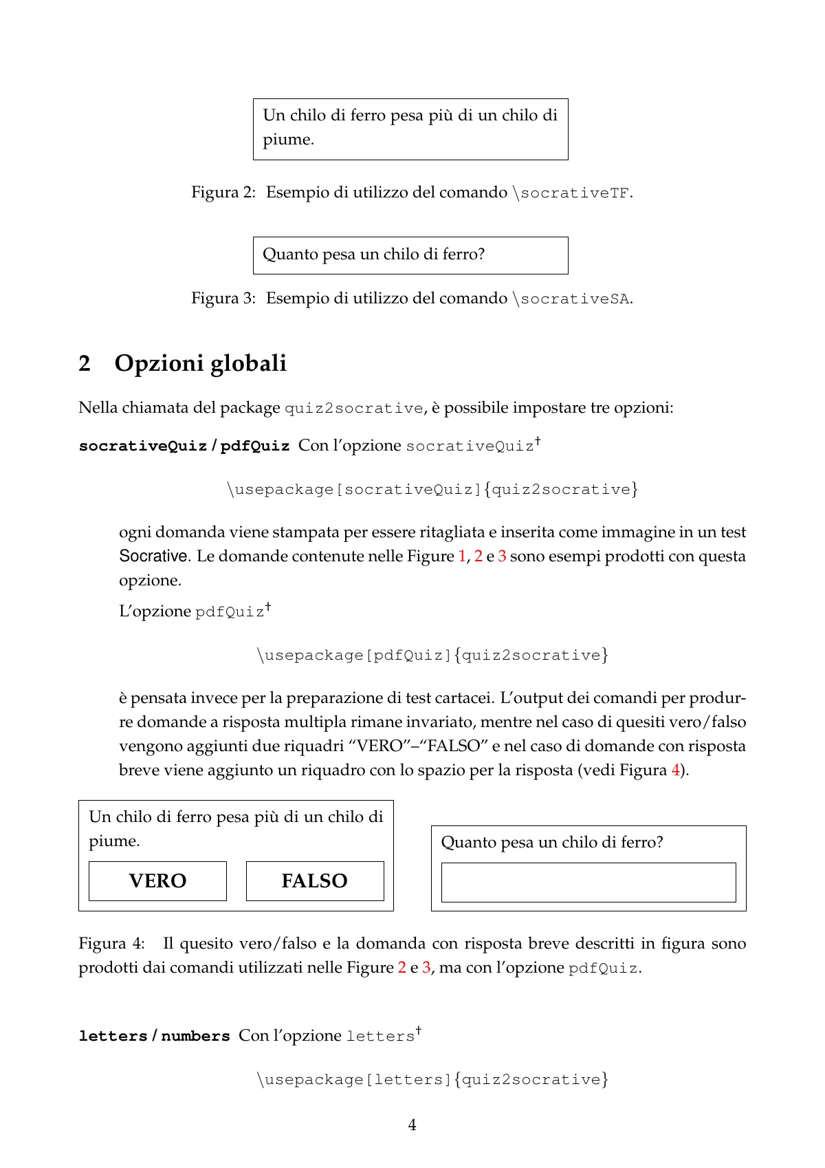 LaTeX-Vorlage Anleitung für das Socrative-Quiz-Paket, Italienisch, Seite 4 von 11