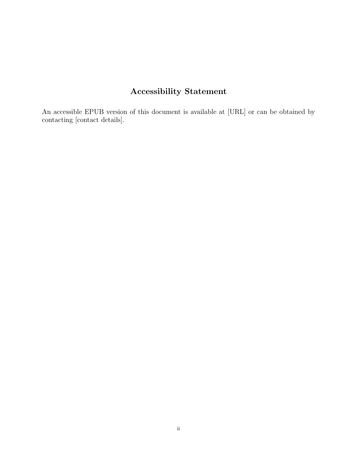 Accessible mathematics thesis, amsbook class LaTeX template, page 2 of 18