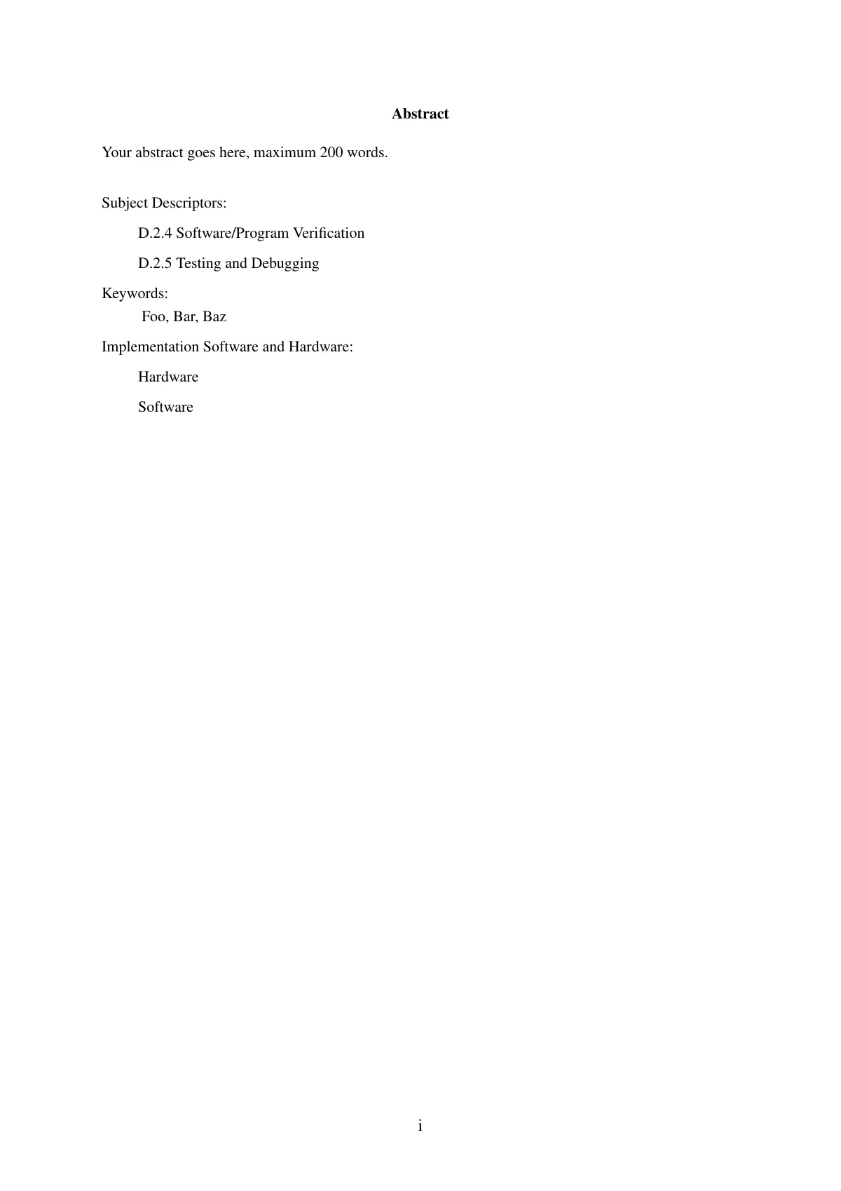 NUS School of Computing UROP and FYP report LaTeX template, page 3 of 17