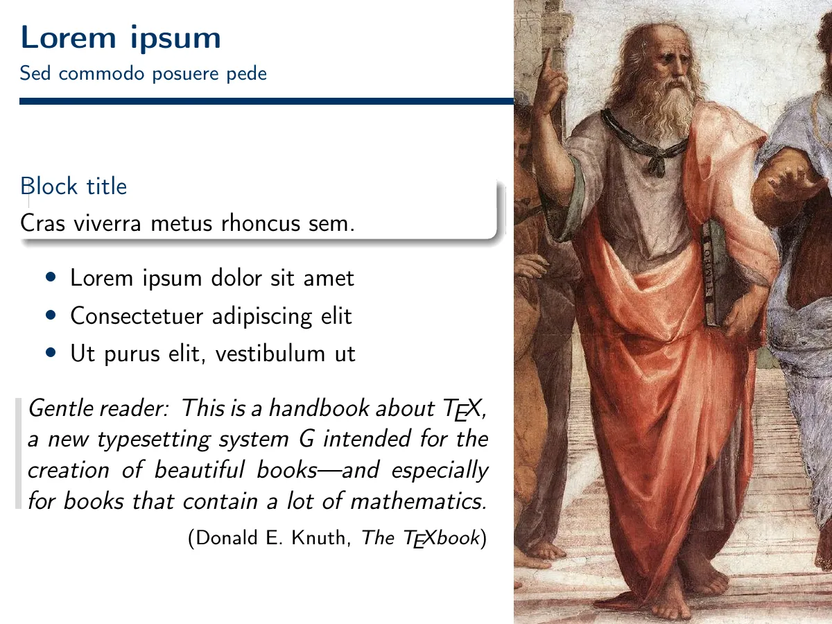 LaTeX-Vorlage Verona Beamer theme, sidebar, Seite 4 von 11