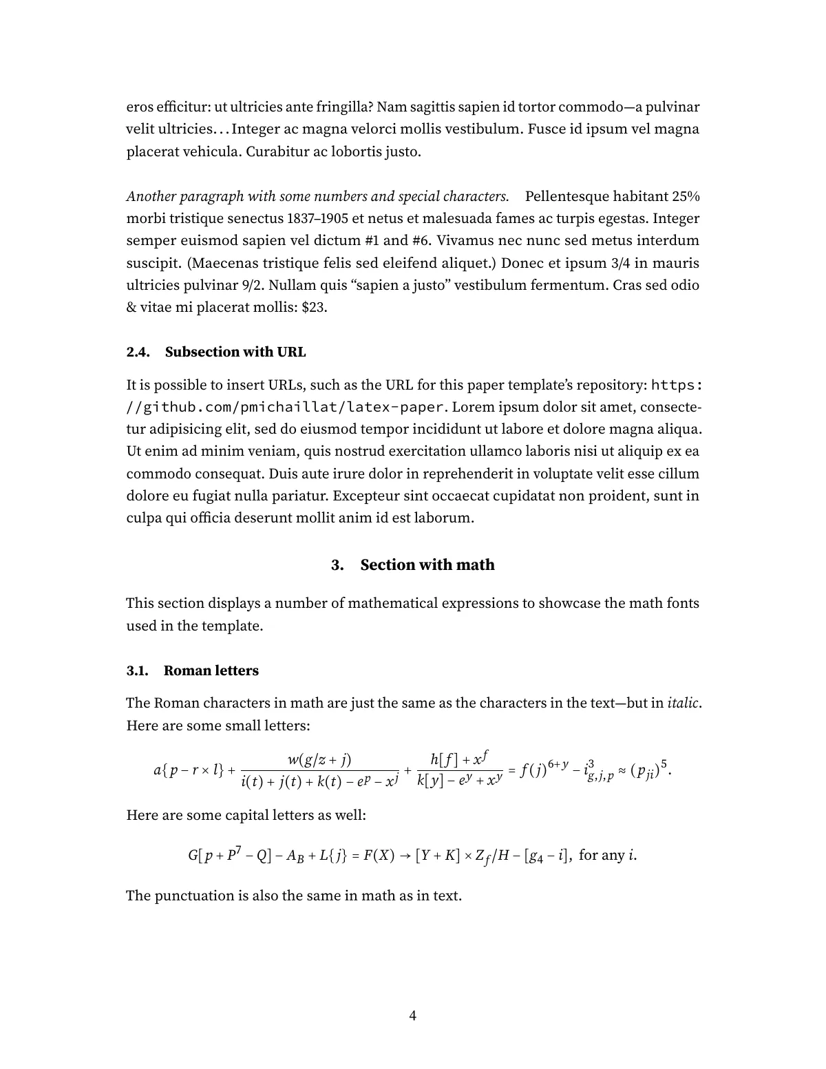 Minimalist academic paper, 22-page example LaTeX template, page 5 of 22