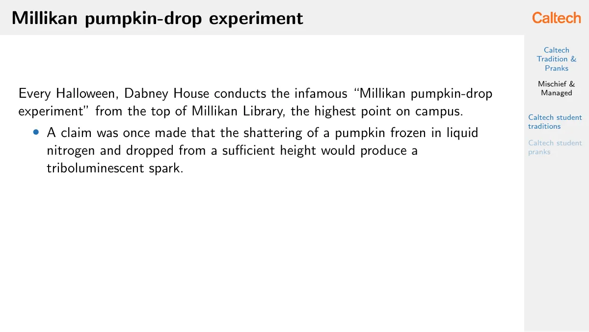 Caltech Beamer presentation theme LaTeX template, page 4 of 9