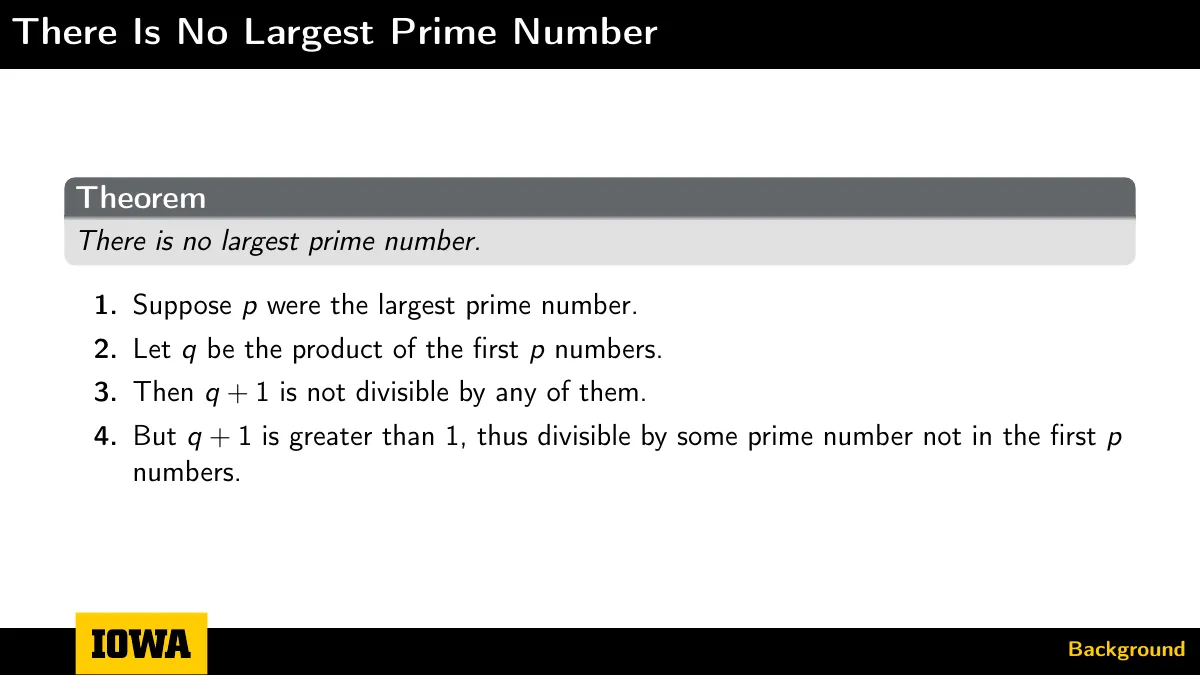 University of Iowa Beamer theme LaTeX template, page 5 of 7
