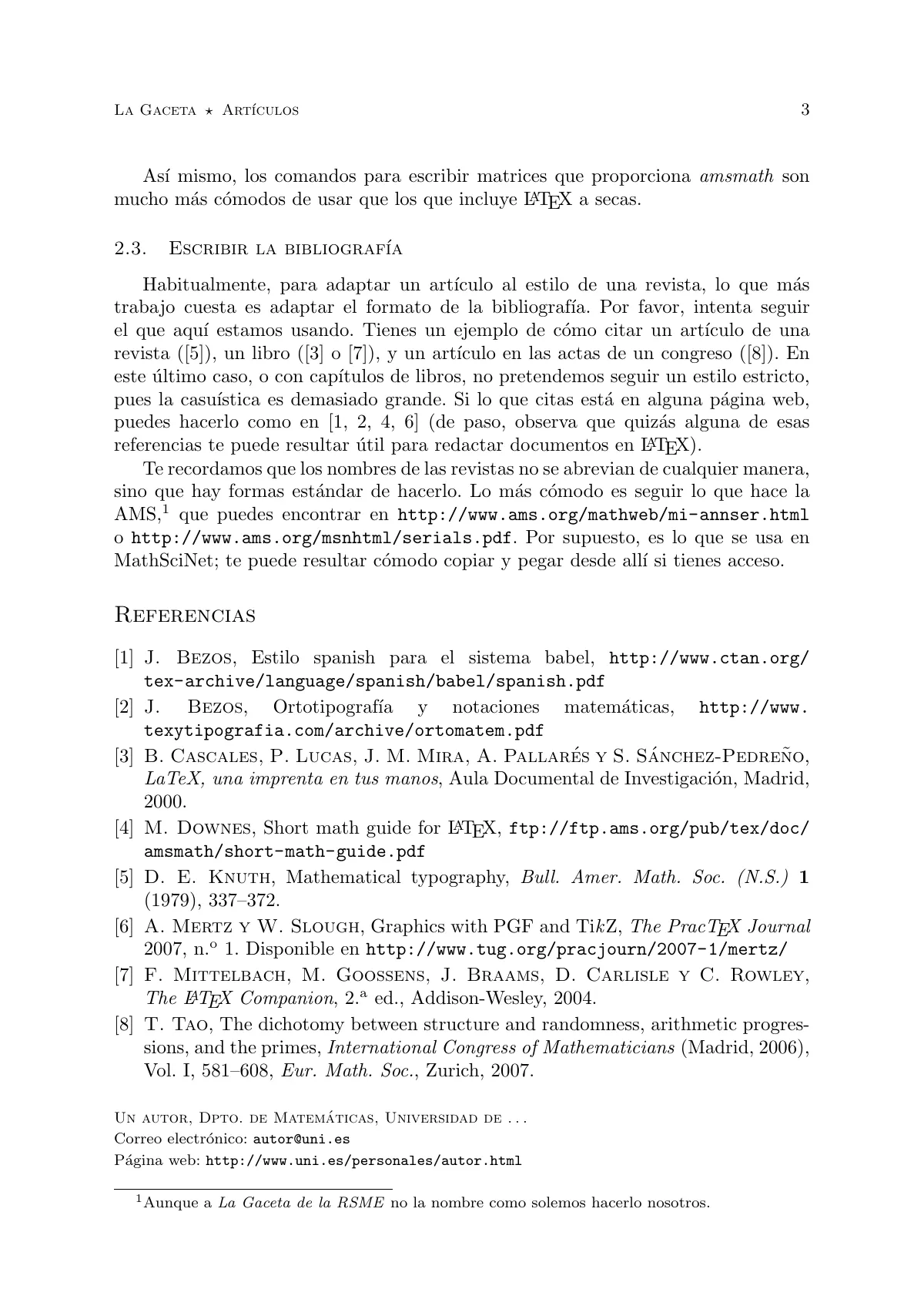 La Gaceta de la RSME standalone article (Spanish) LaTeX template, page 3 of 3