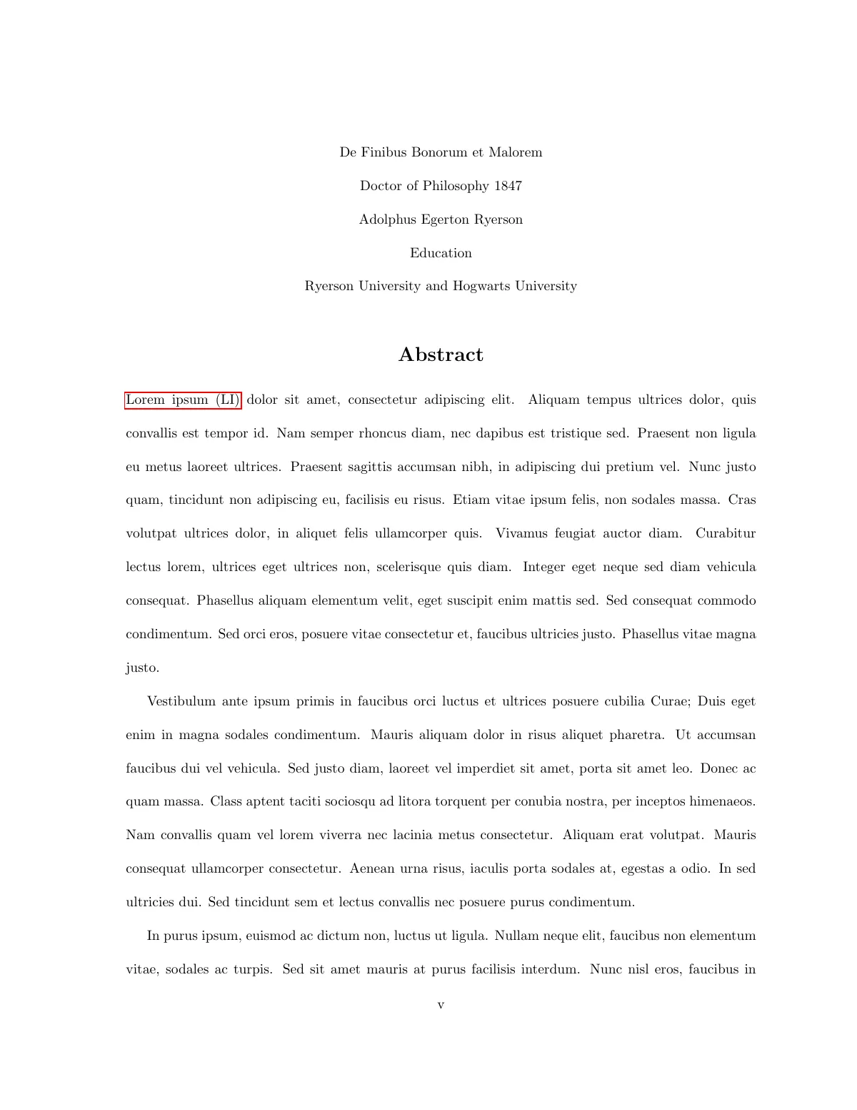 LaTeX-Vorlage Ryerson University Abschlussarbeit und Dissertation, Seite 5 von 33