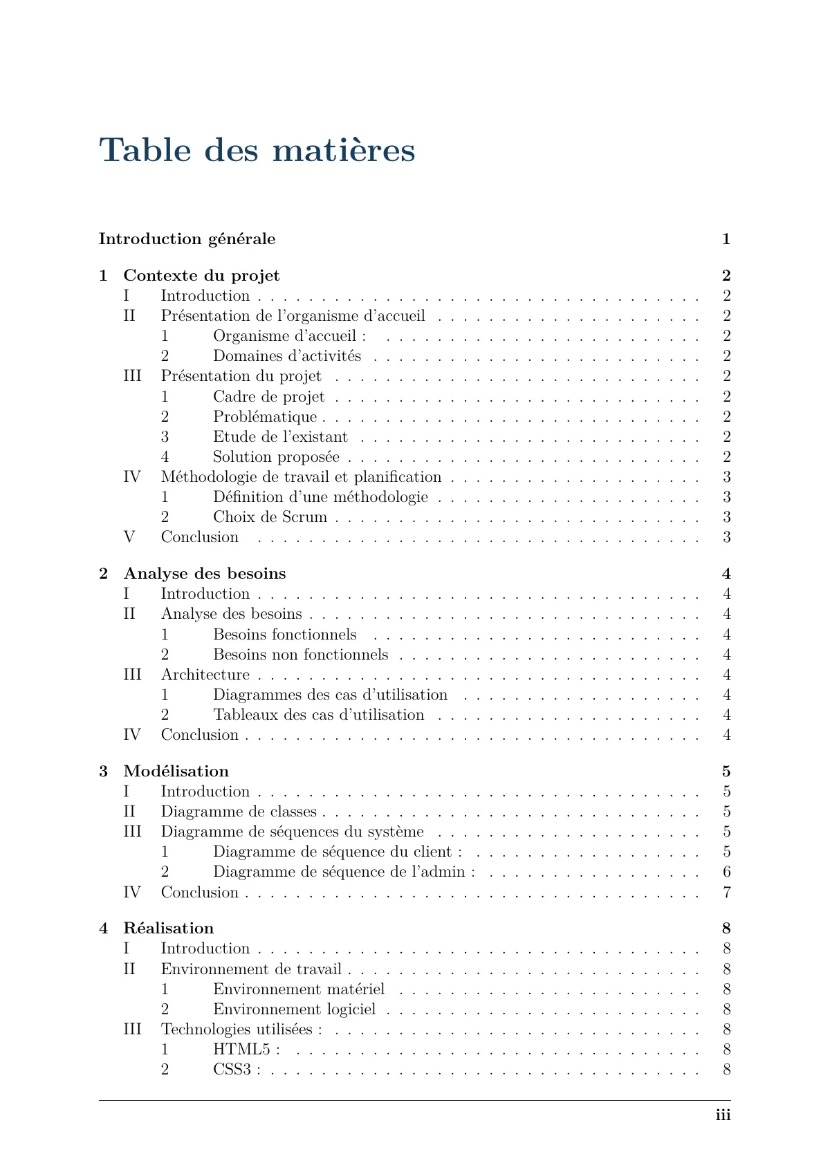 ISAMM end-of-studies report, French LaTeX template, page 4 of 18