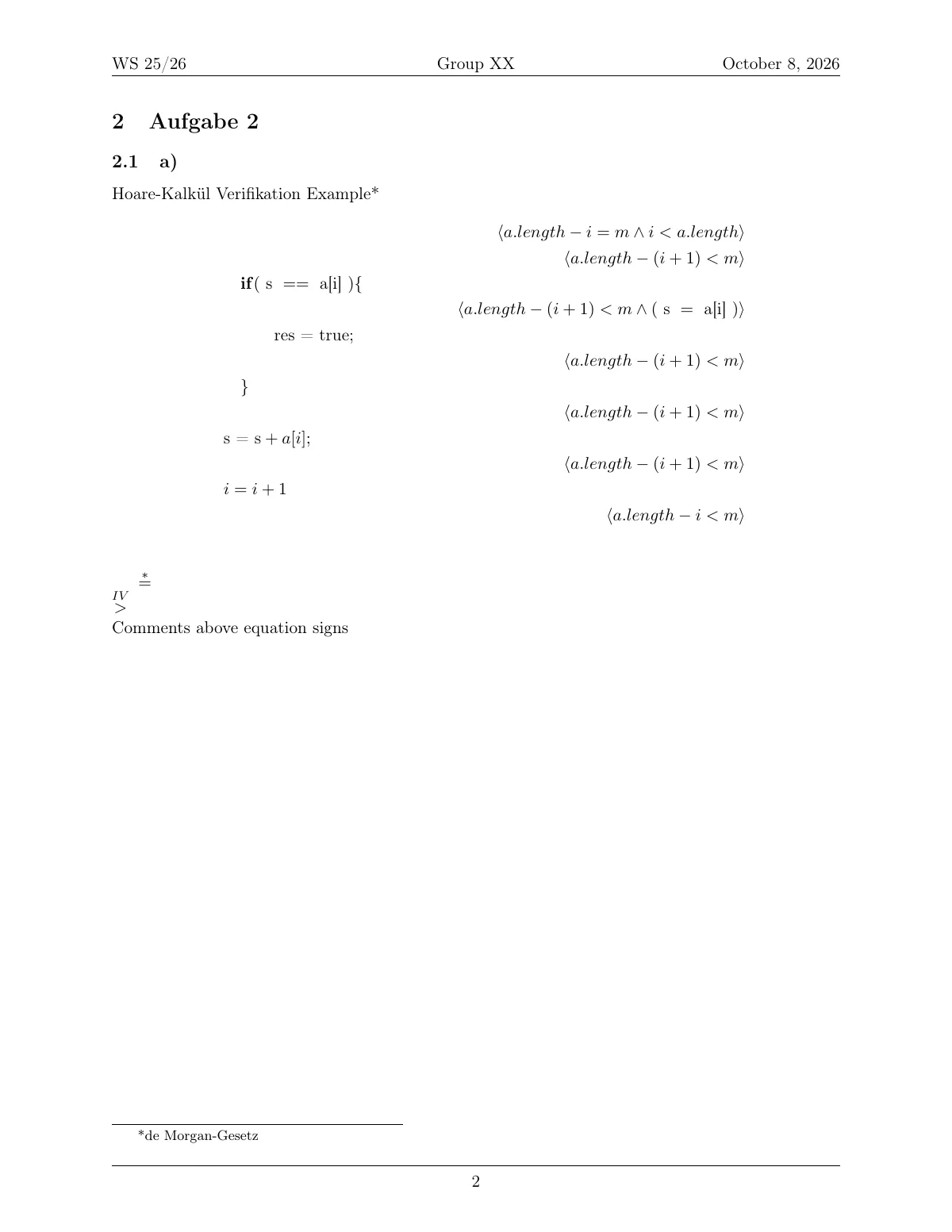 Computer science assignment LaTeX template, page 2 of 4