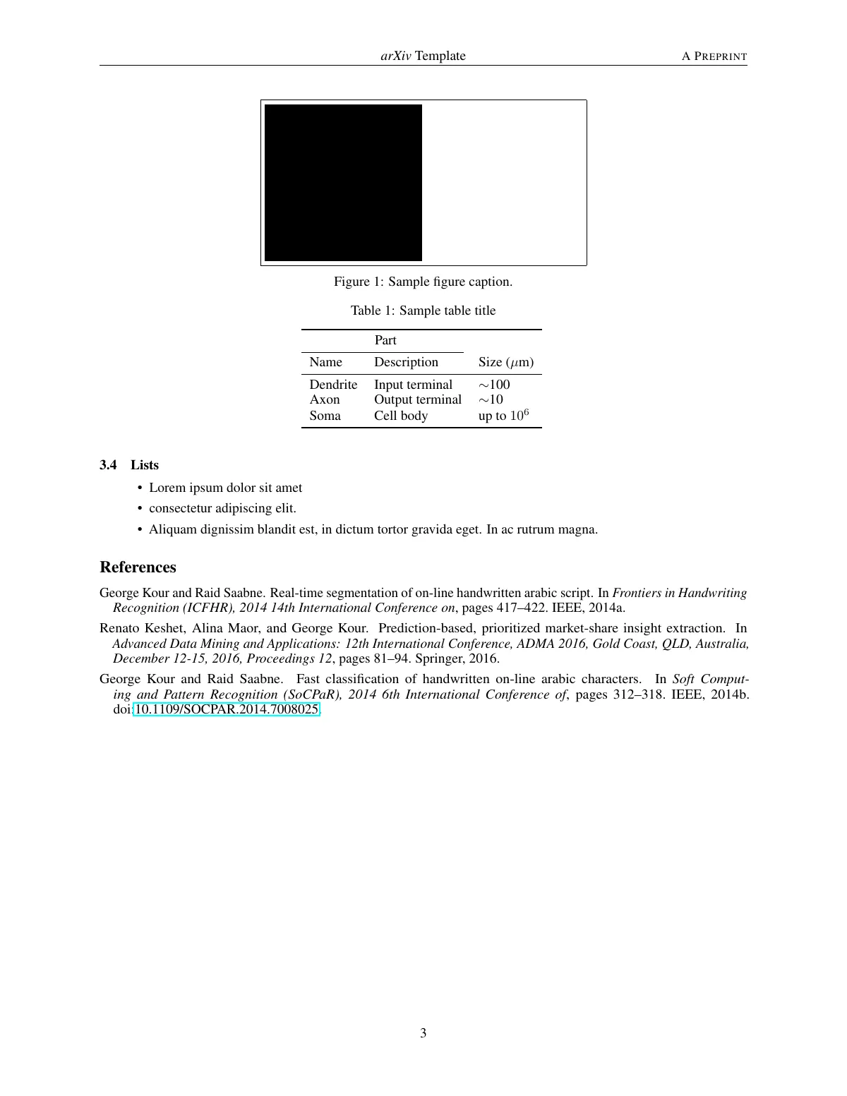 arXiv-style preprint paper, NeurIPS-based LaTeX template, page 3 of 3