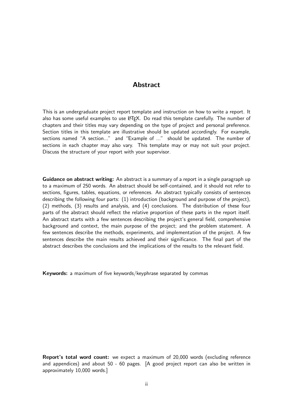 Undergraduate report, University of Reading LaTeX template, page 3 of 28