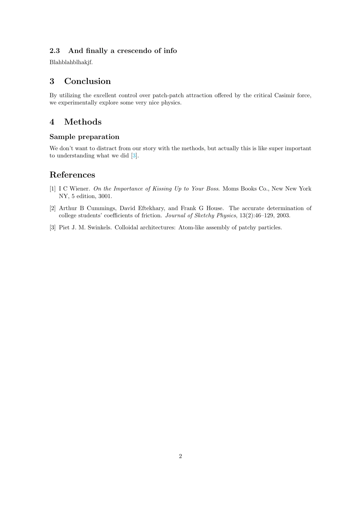 LaTeX-Vorlage Wissenschaftlicher Artikel, Seite 2 von 2