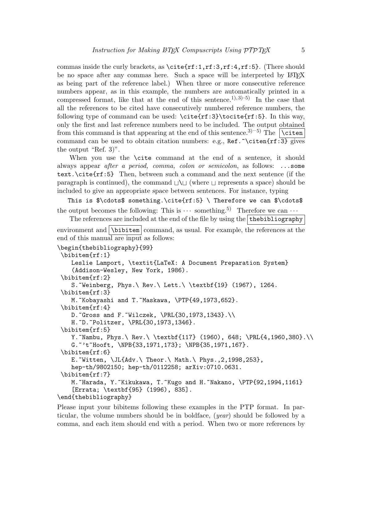 Progress of Theoretical Physics compuscript (PTPTeX) LaTeX template, page 5 of 12