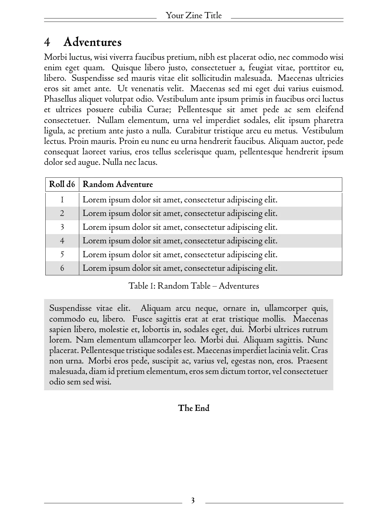 LaTeX-Vorlage Tabletop-RPG-Zine mit benutzerdefinierter Klasse, Seite 3 von 4