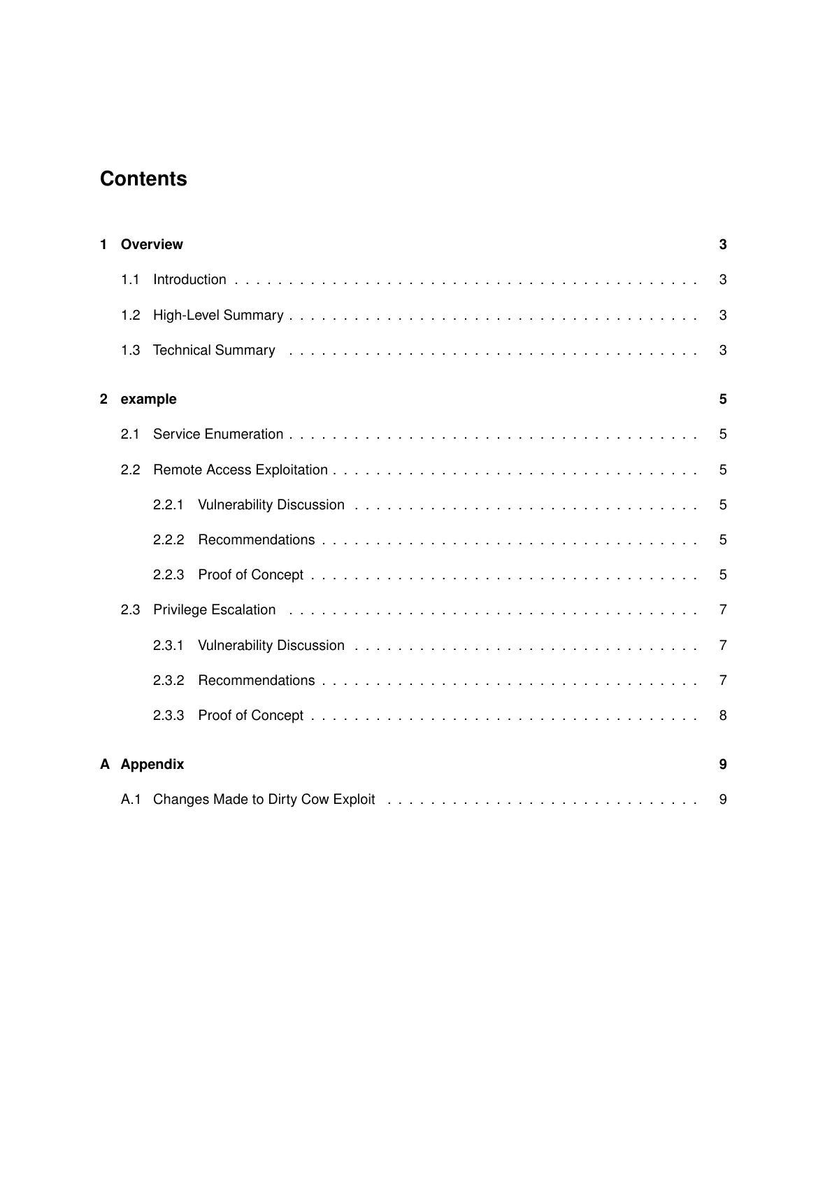 OSCP-style penetration test report LaTeX template, page 2 of 9