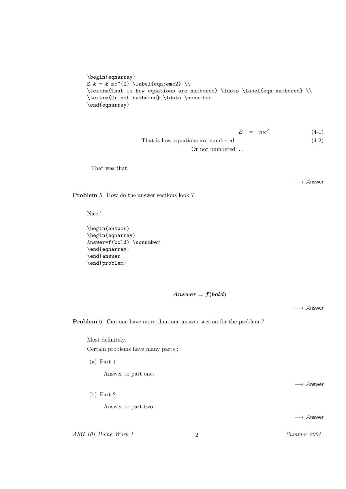 Homework and lab assignment class LaTeX template, page 2 of 3