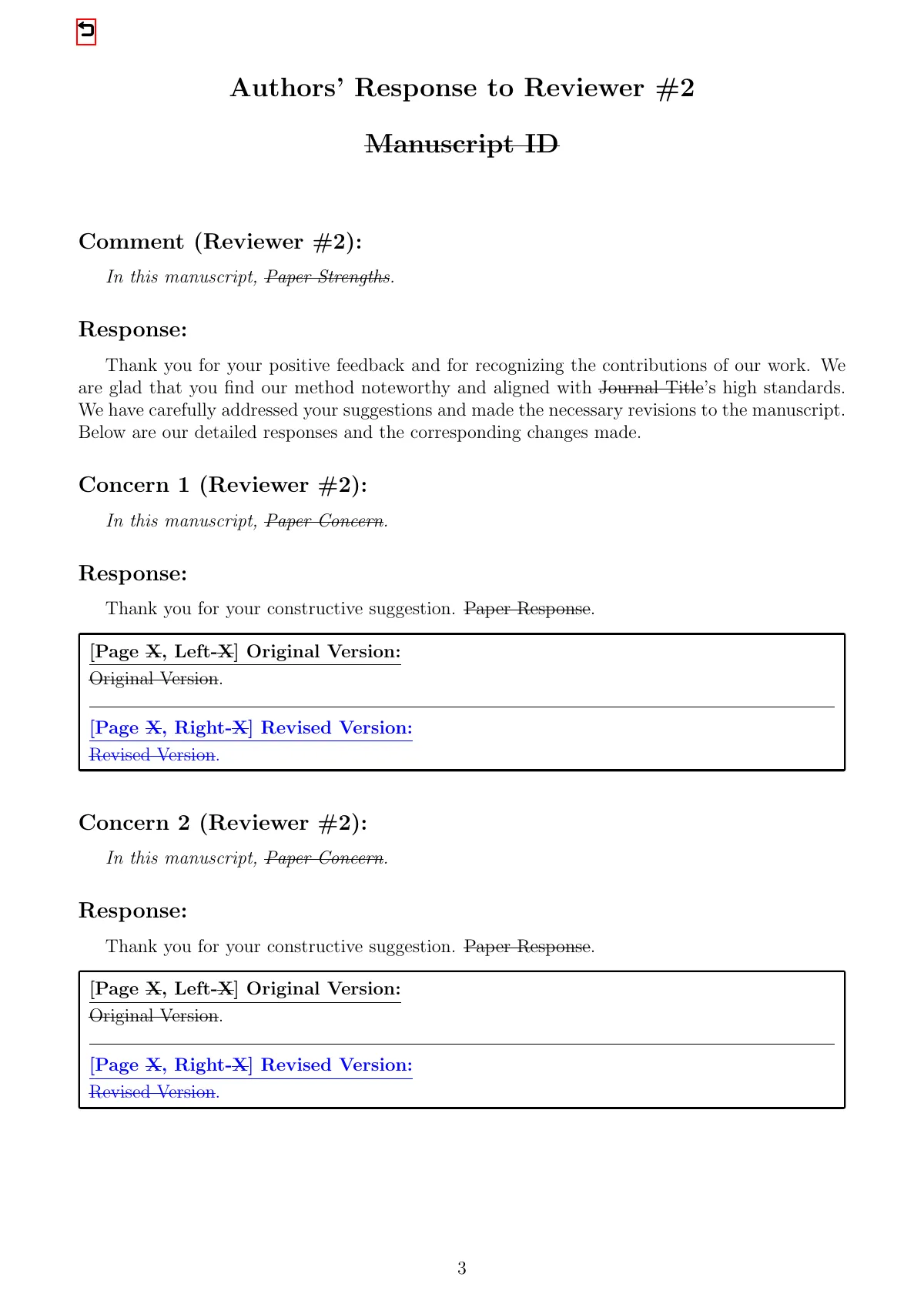 Journal response letter with cover and reviewer files LaTeX template, page 5 of 7