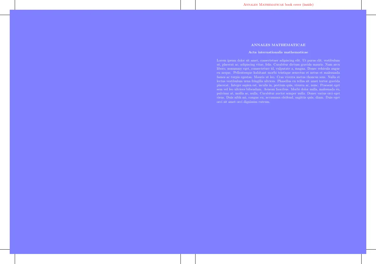 LaTeX-Vorlage Buchumschlag, Außenseite, Seite 2 von 2