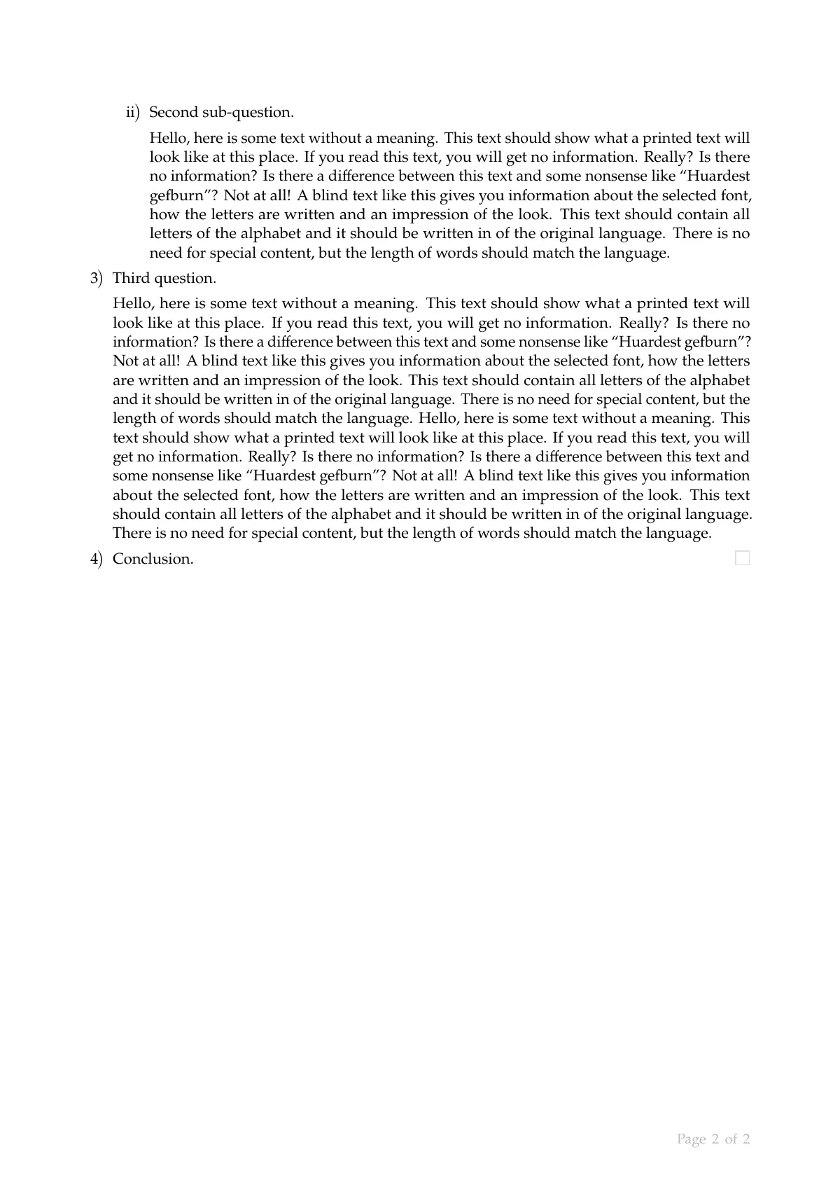 Homework sheet with theorem environments LaTeX template, page 2 of 2