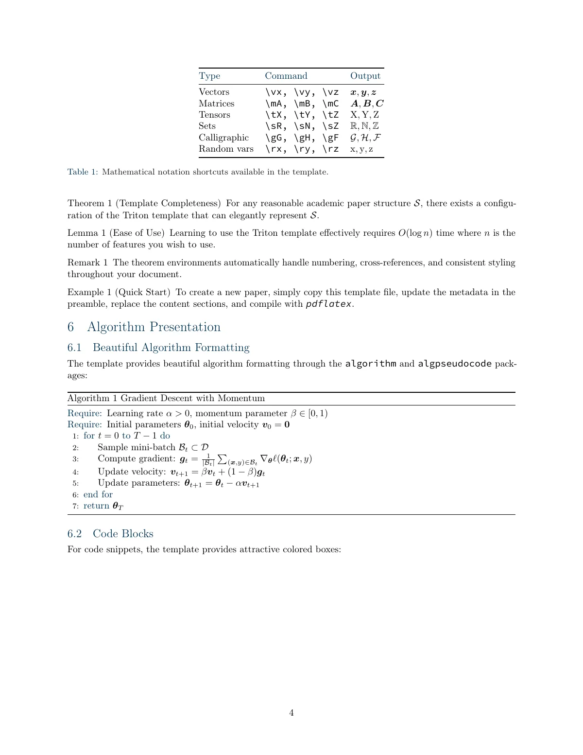 Plantilla de LaTeX Artículo de preimpresión Triton, página 4 de 11