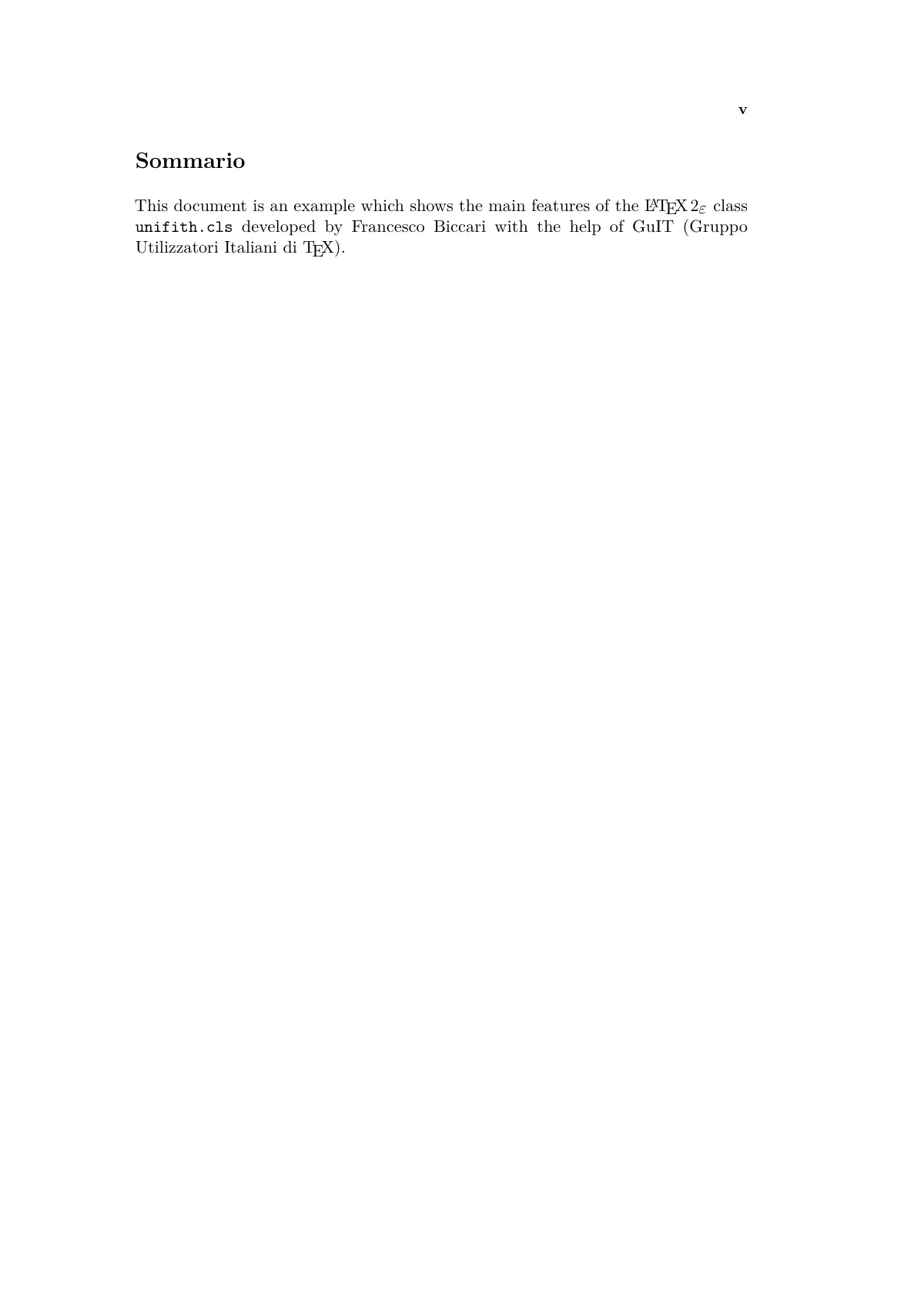 LaTeX-Vorlage University of Florence Masterarbeit, Italienisch, Seite 5 von 28
