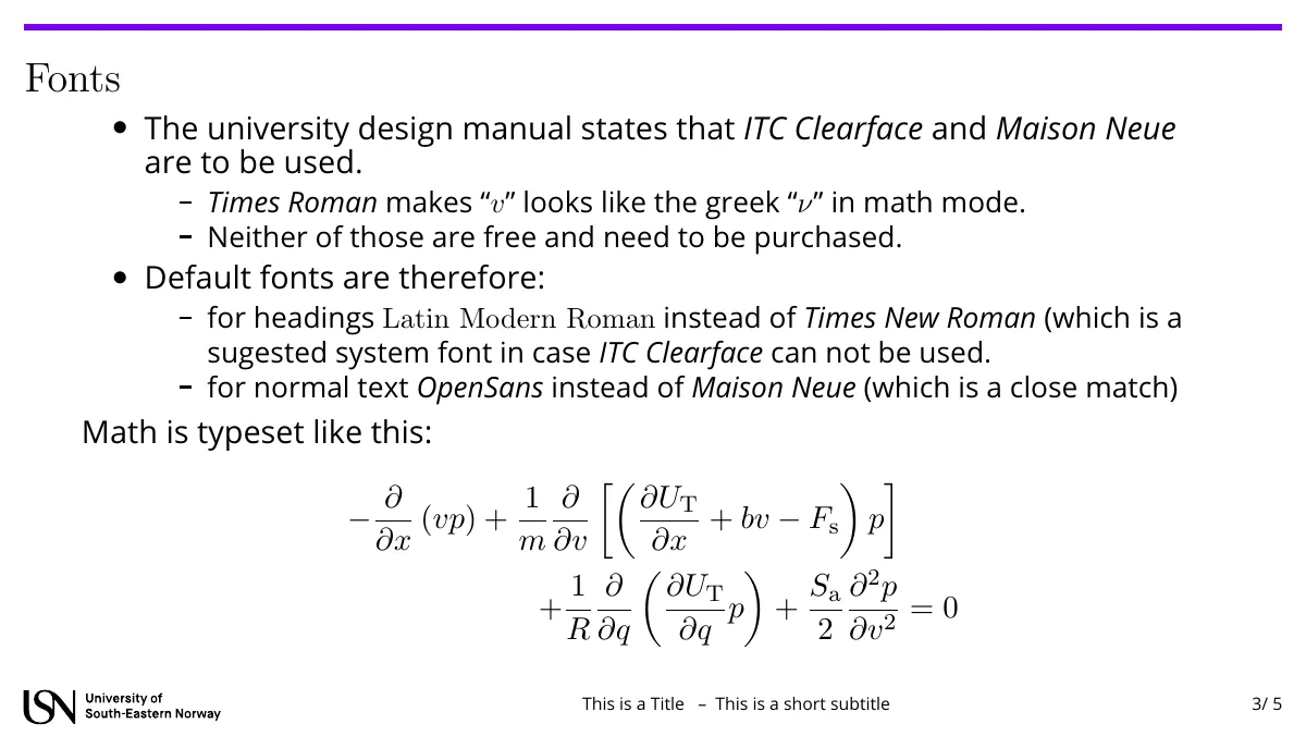 University of South-Eastern Norway Beamer presentation LaTeX template, page 3 of 5