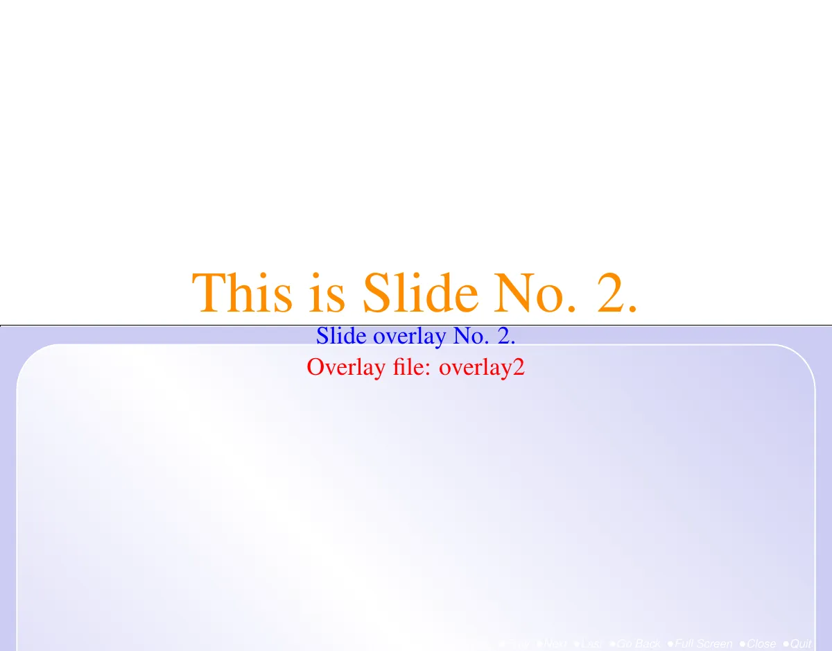 LaTeX-Vorlage On-screen PDF slides with navigation panel, Seite 2 von 24