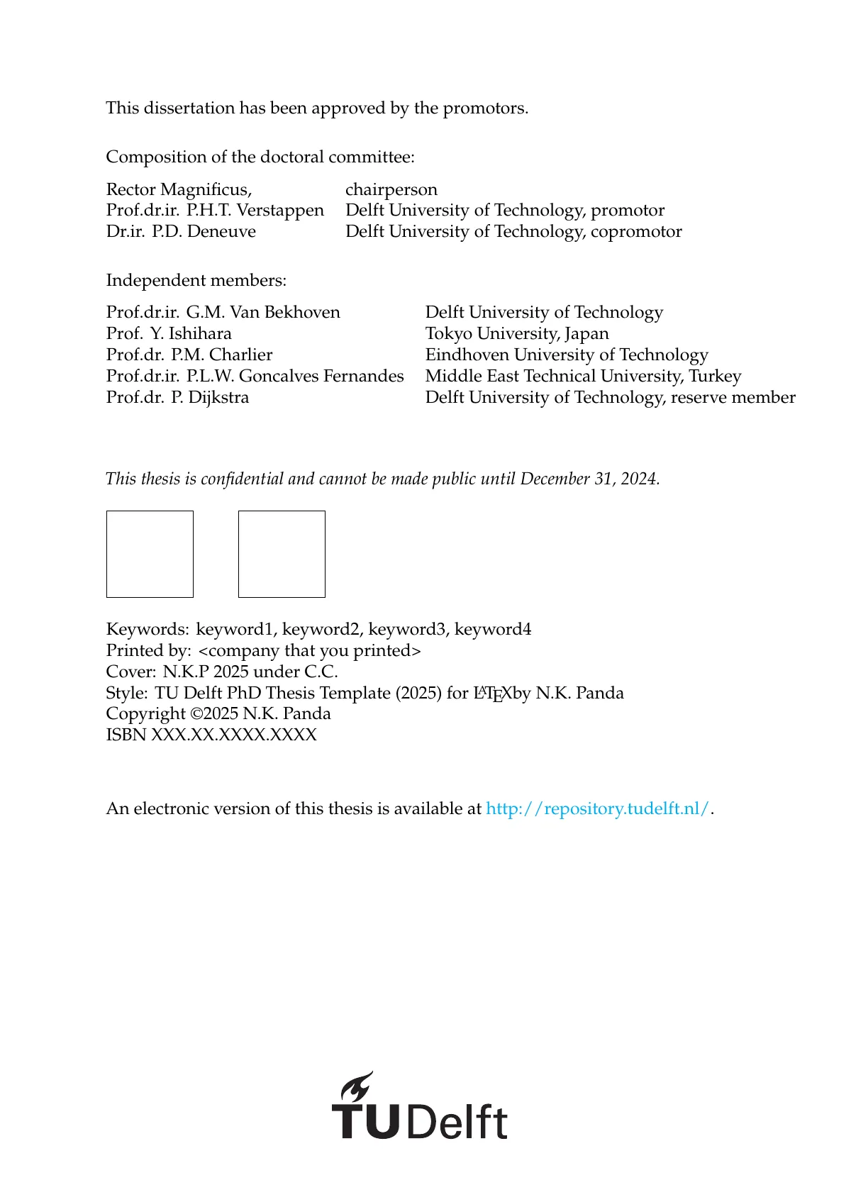 LaTeX-mallen TU Delft PhD thesis (2025), sida 3 av 16