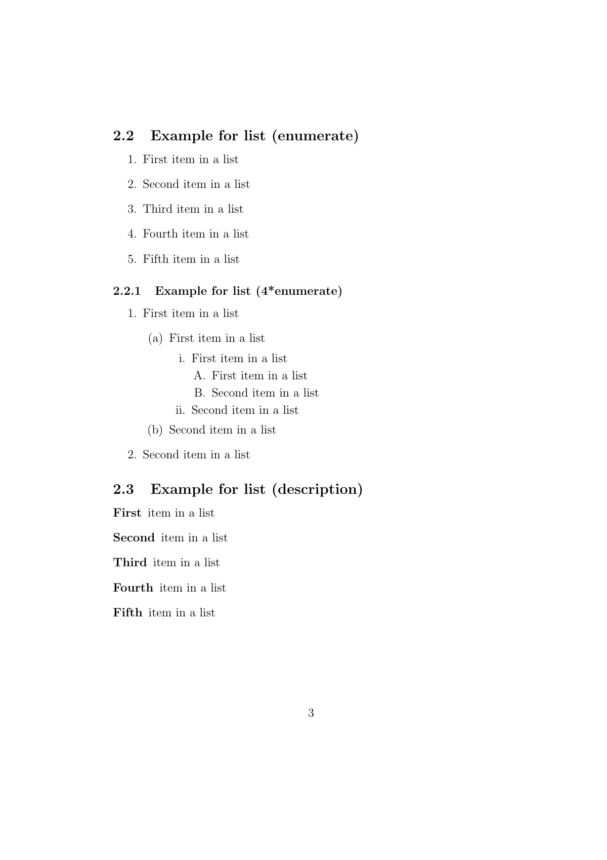 Basic article with sections, for container-based editors LaTeX template, page 3 of 4