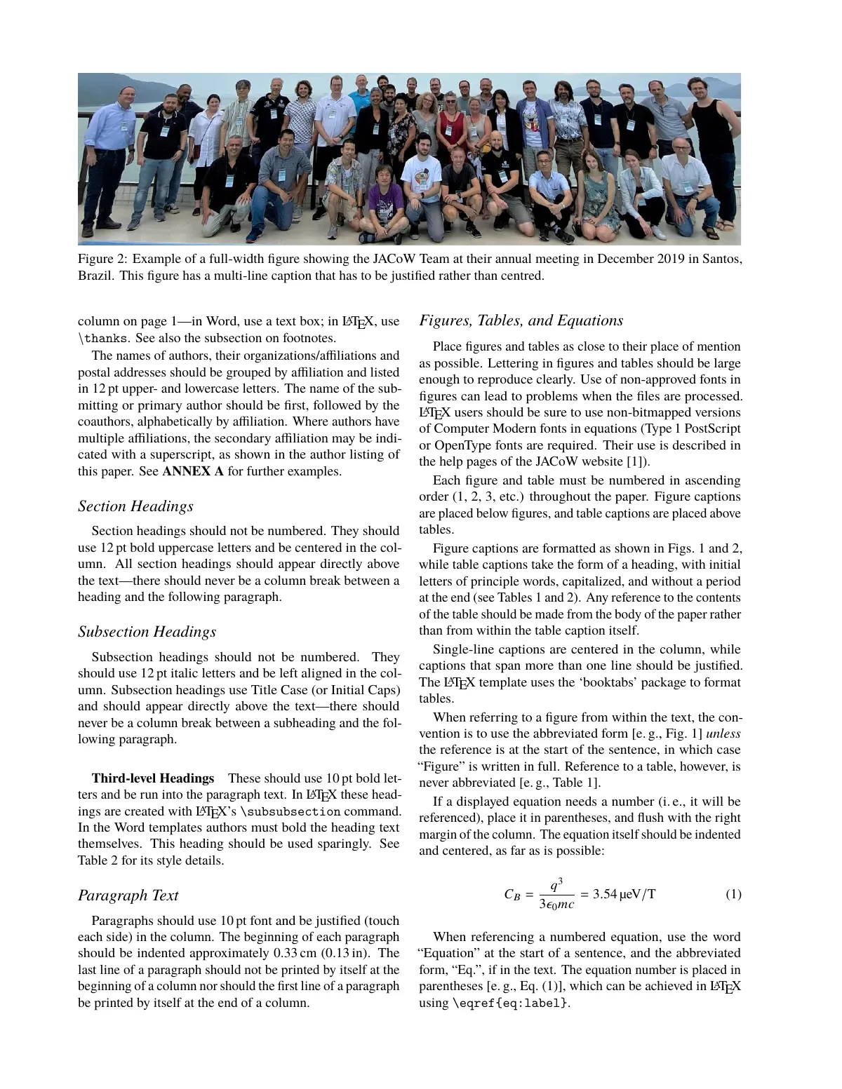 JACoW accelerator conference paper (US Letter) LaTeX template, page 2 of 4