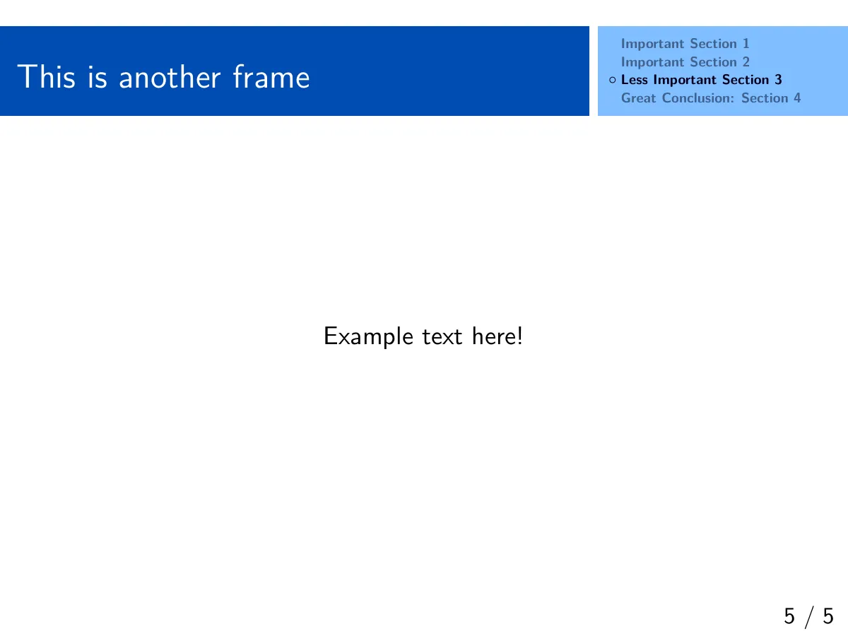Beamer themes LaTeX template, page 5 of 6