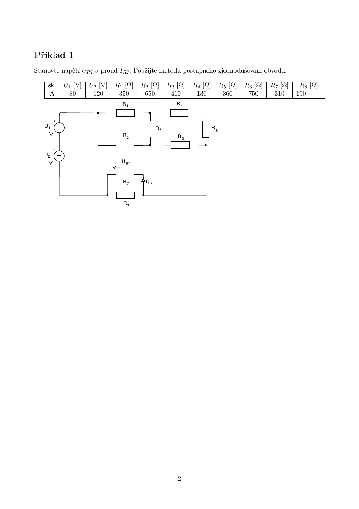 BUT FIT IEL electrical circuits project report LaTeX template, page 2 of 7