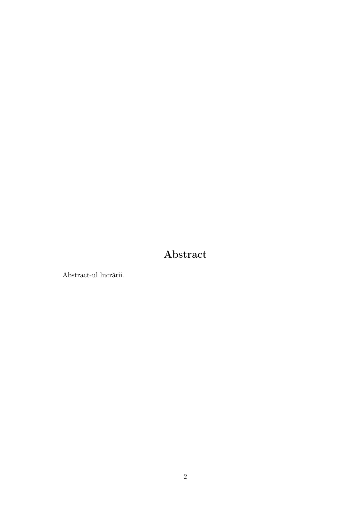 Romanian bachelor's or master's thesis LaTeX template, page 3 of 9