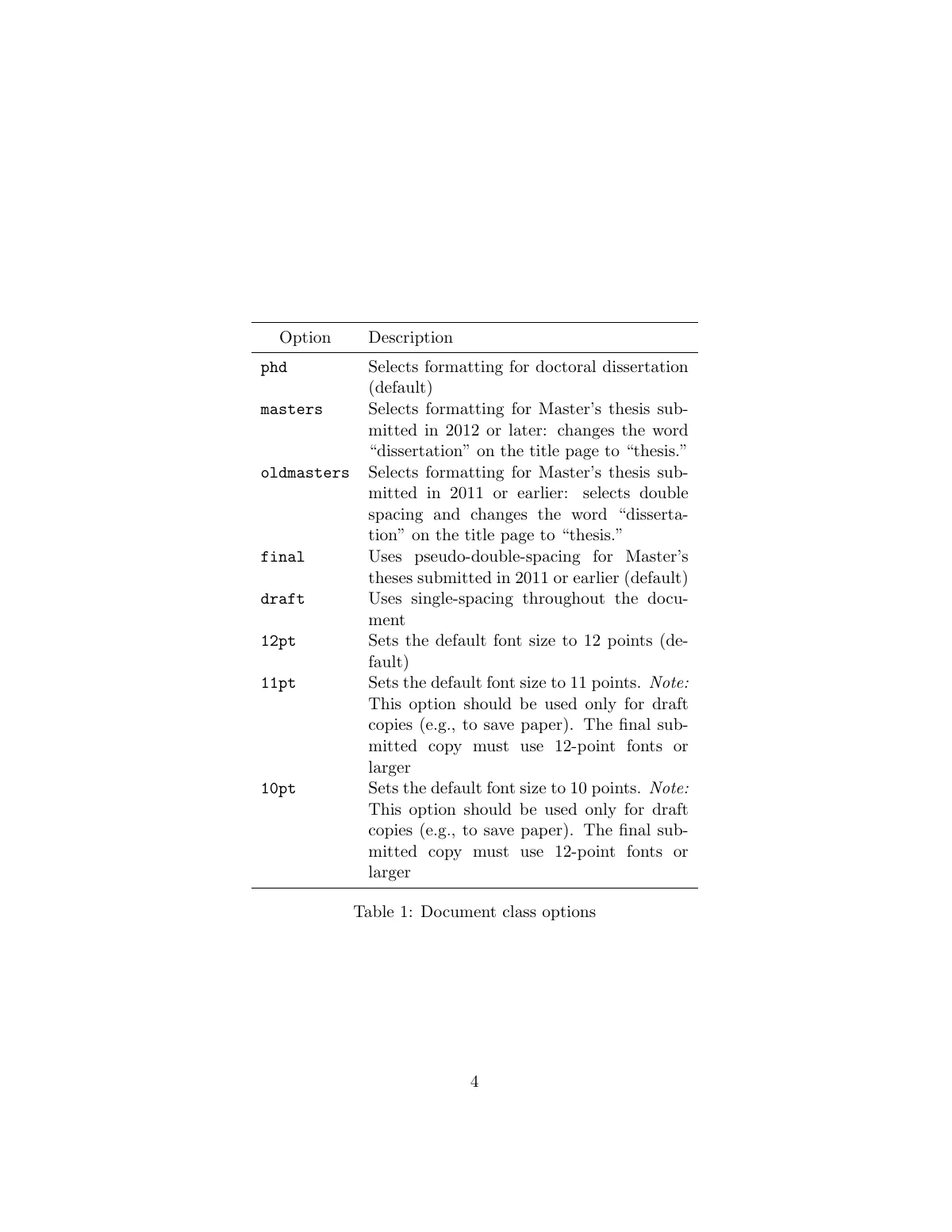 Modèle LaTeX Manuel de la classe de thèse UC Berkeley, page 4 sur 9