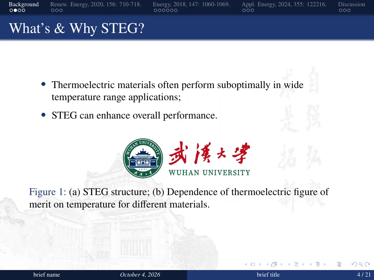 Wuhan University Beamer theme LaTeX template, page 4 of 21