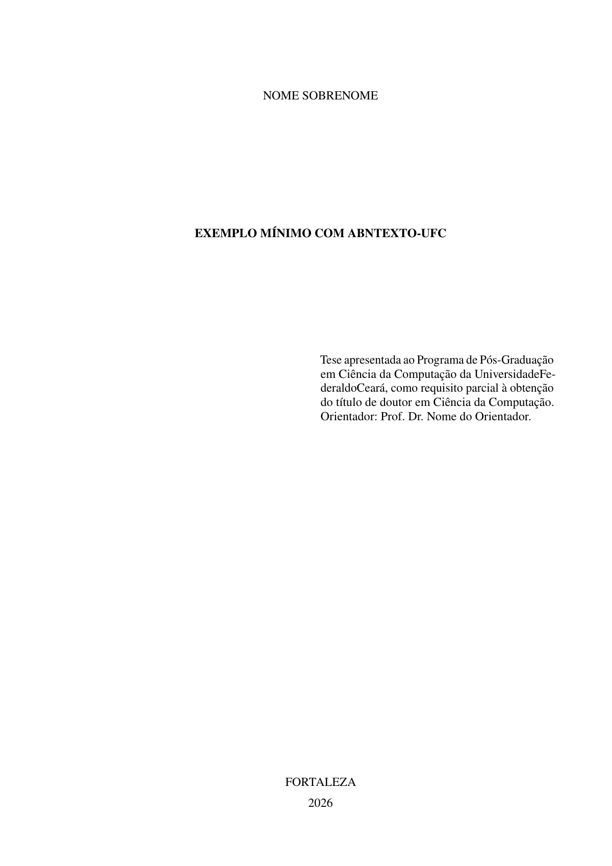 LaTeX-Vorlage Abschlussarbeit der Federal University of Ceará, minimales Beispiel, Seite 2 von 3