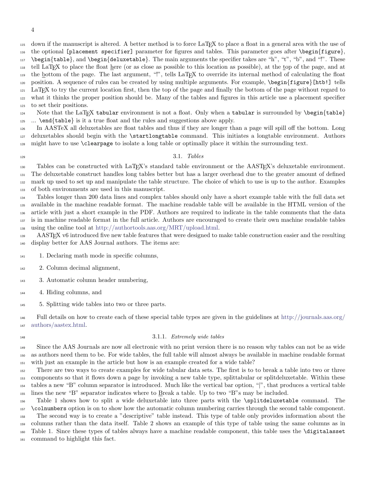 AAS journals article (AASTeX 7) LaTeX template, page 4 of 8