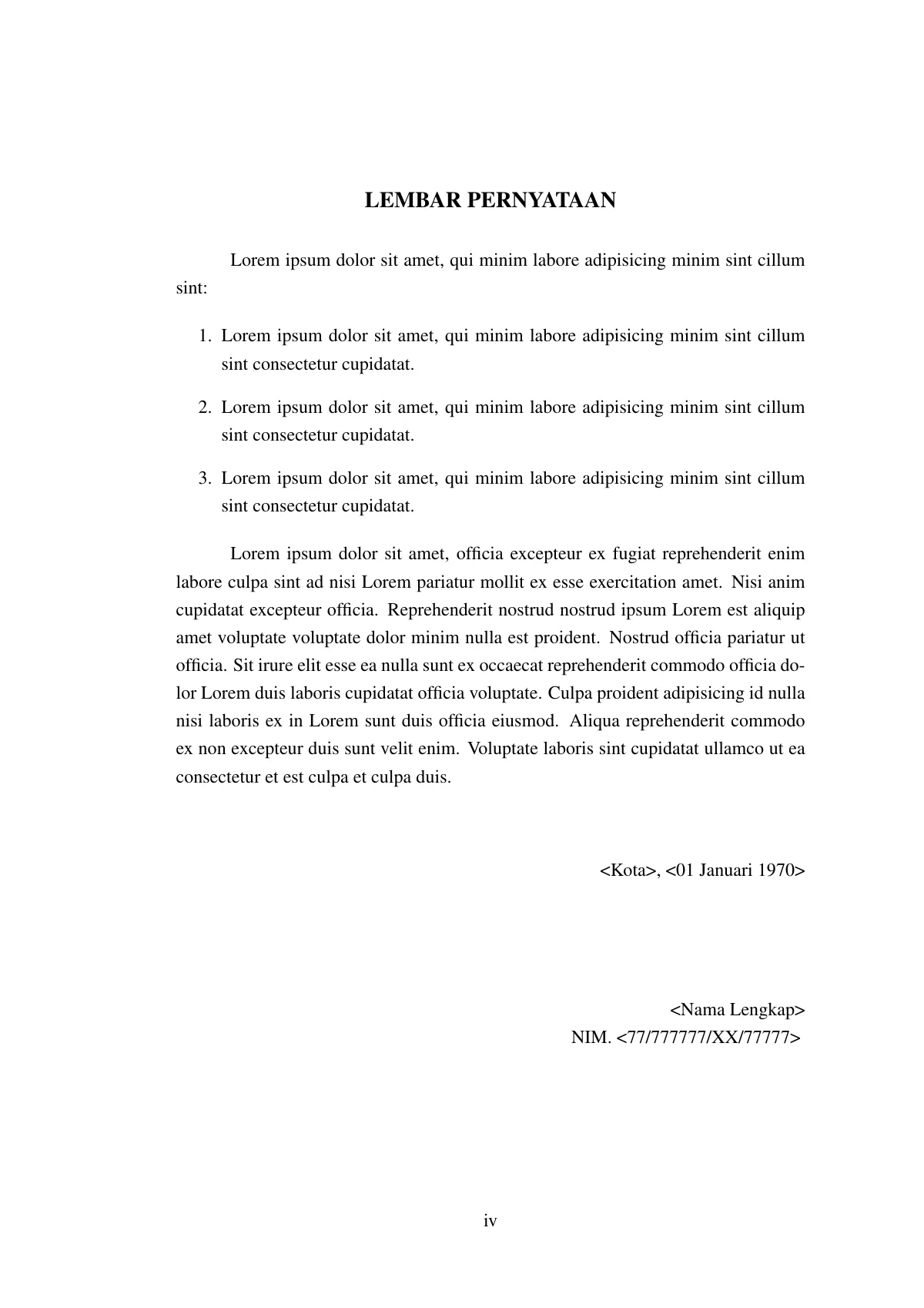 Modèle LaTeX Thèse indonésienne, page 4 sur 28