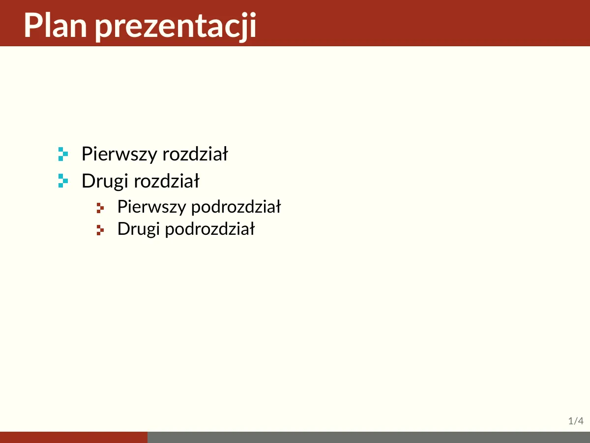 LaTeX-mallen Beamer-presentation, Wroclaw University, sida 3 av 6