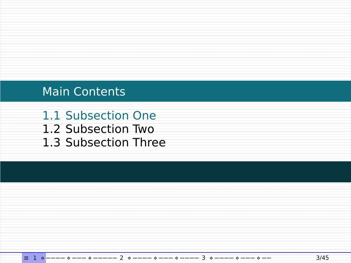LaTeX-Vorlage Concrete cBernoulli flaches Beamer-Theme, Seite 3 von 45