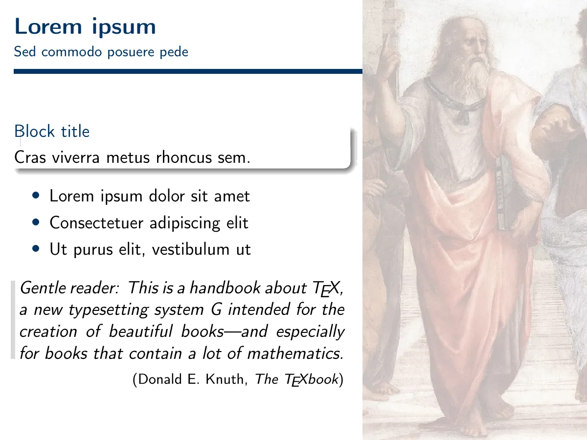 LaTeX-Vorlage Verona Beamer theme, sidebar, Seite 2 von 11